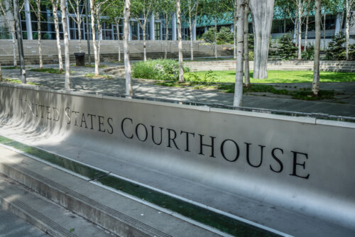 United States Courthouse sign in Seattle Washington