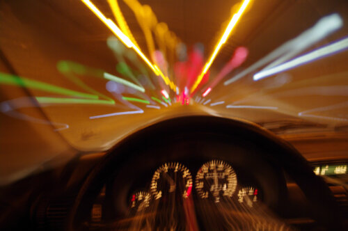 tunnel car motion blur night traffic fast