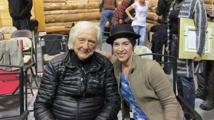Gerry Spence seated beside Lisa Benedetti at The Ranch in Dubois, Wyoming.