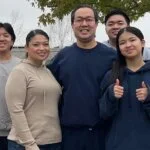 Alan's family, finally reunited early this morning after more than a month apart.